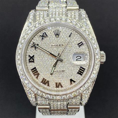 iced rolex datejust 41mm|iced out rolex for sale.